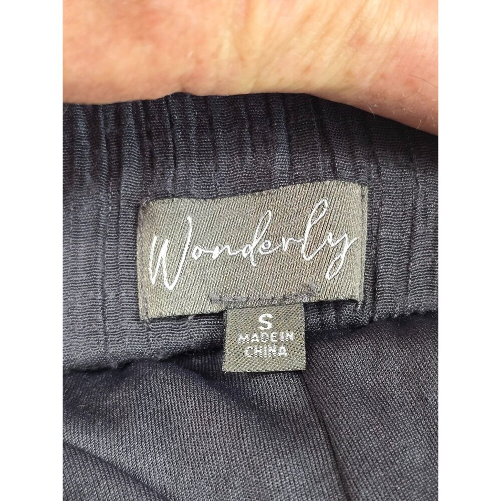 Wonderly Womens Grey High Rise Wide-Leg Pull On Pants Size S Crinkle Comfy Cozy - Picture 2 of 6